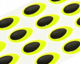 3D Epoxy Teardrop Eyes, Fluo Yellow, 12 mm
